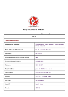 Yearly Status Report - 2018-2019