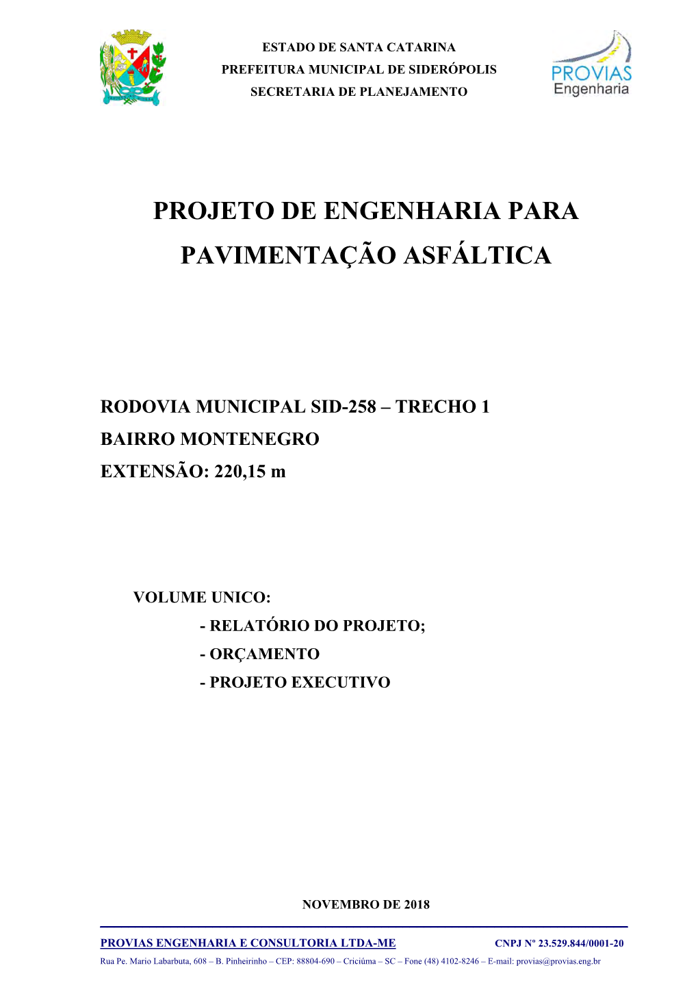 Projeto De Engenharia Para Pavimentação Asfáltica