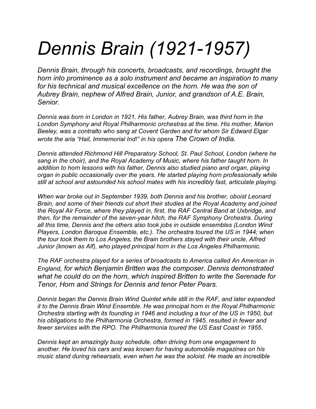 Dennis Brain (1921-1957)