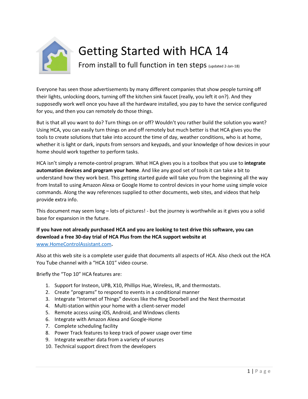 Getting Started with HCA 14