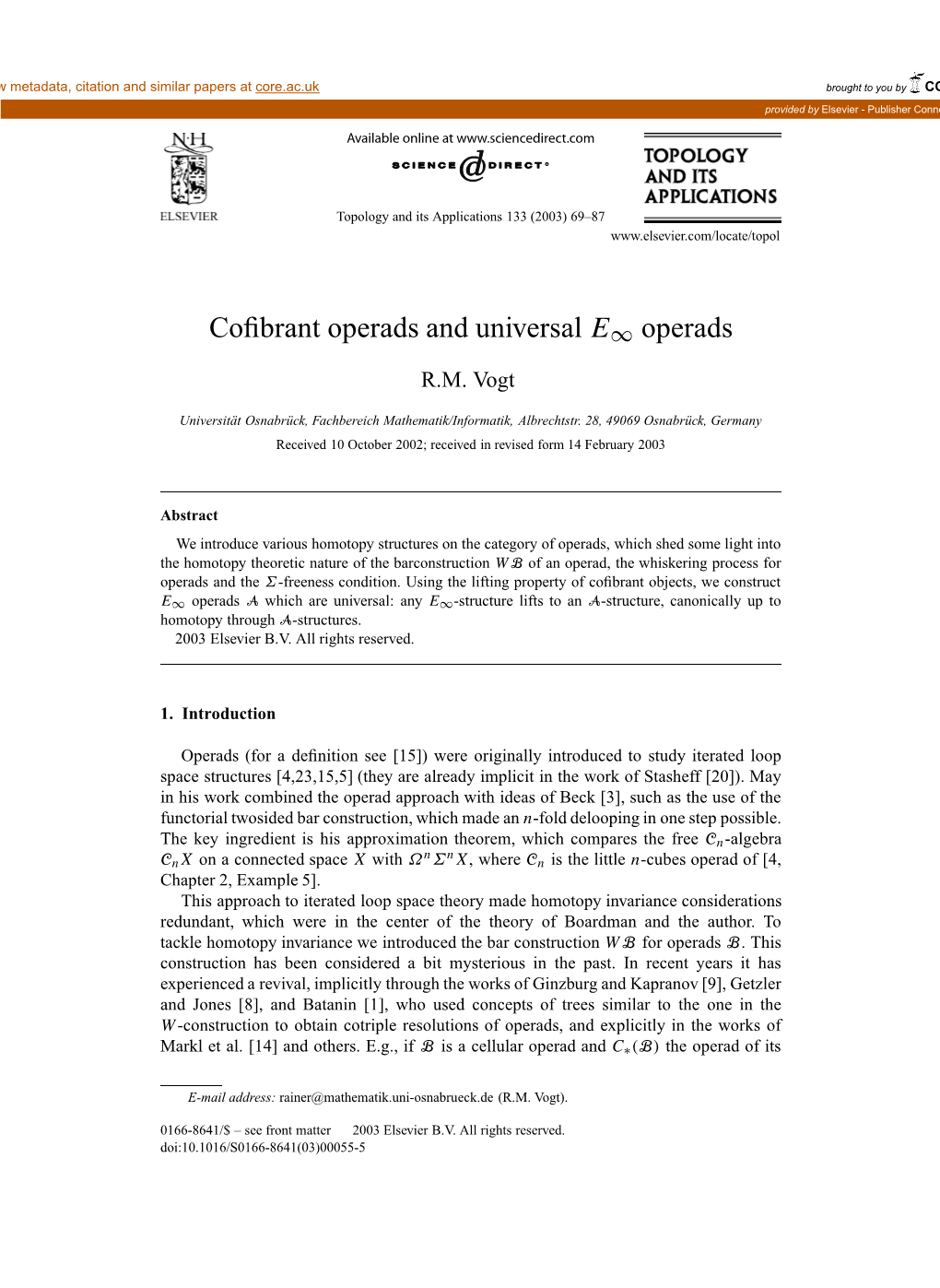 Cofibrant Operads and Universal E∞ Operads