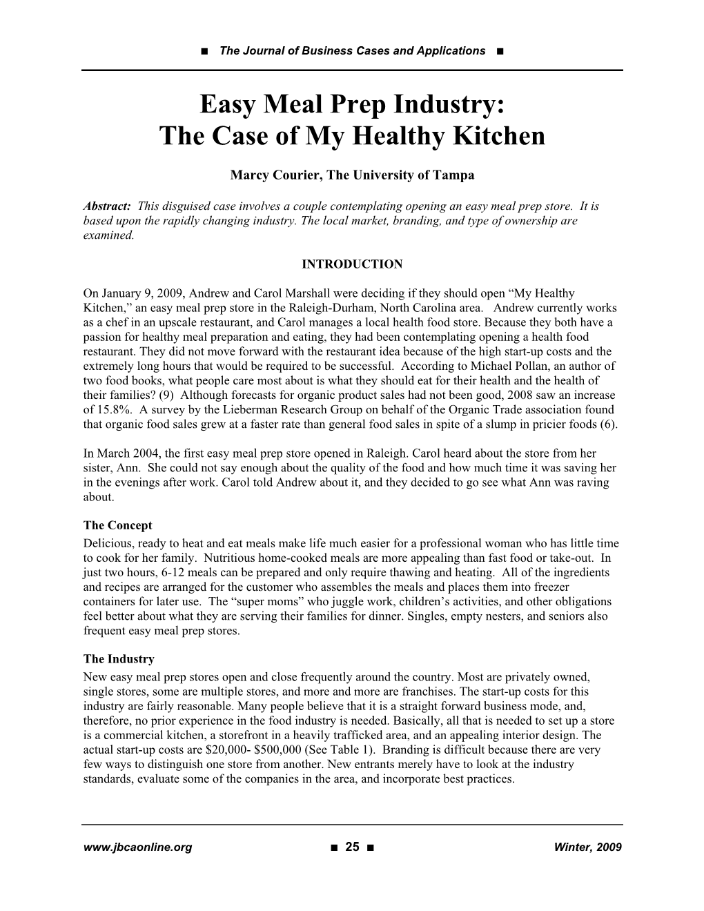 Easy Meal Prep Industry: the Case of My Healthy Kitchen