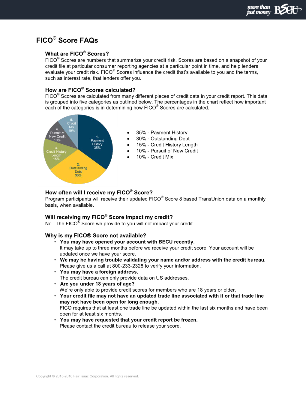 FICO Score Faqs