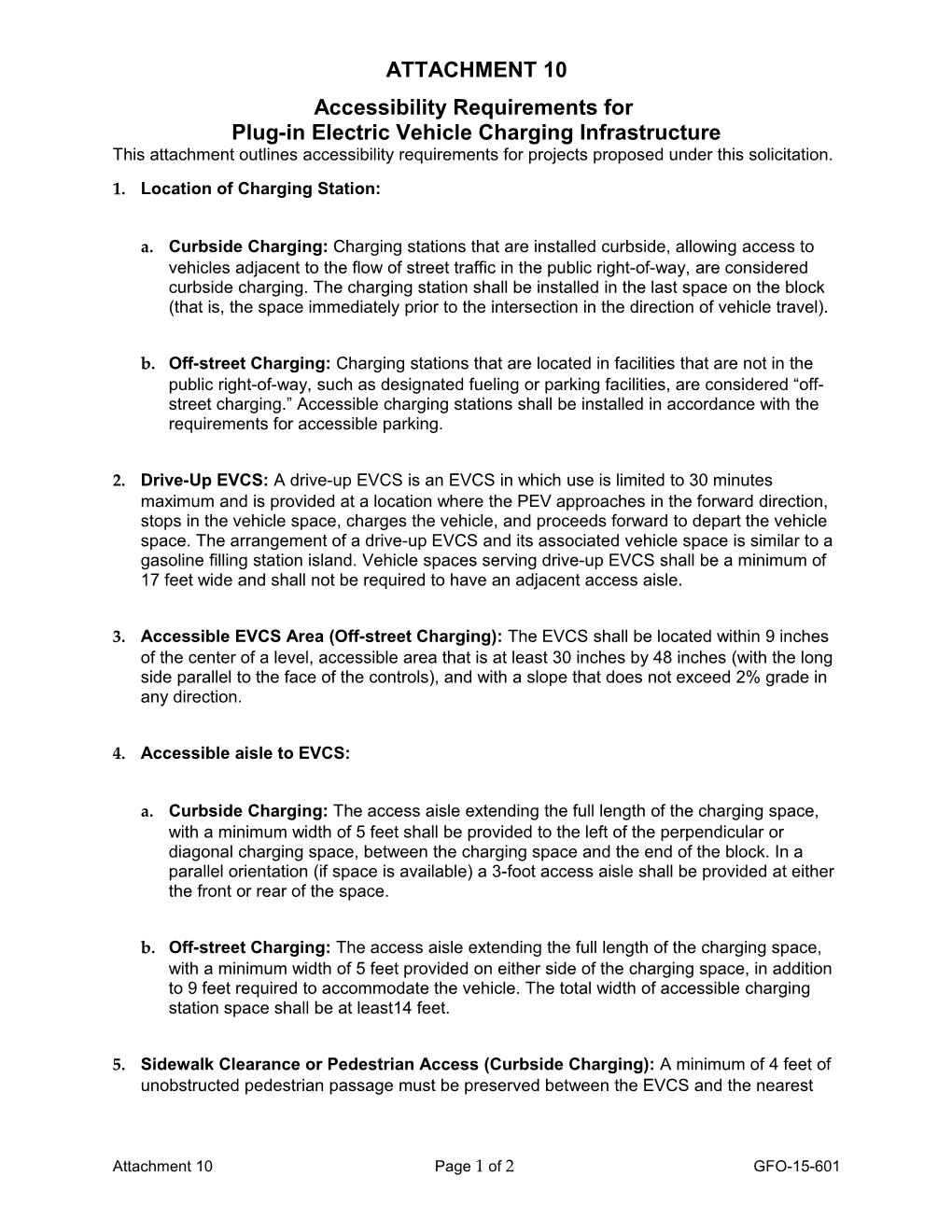 Accessibility Requirements for Plug-In Electric Vehicle Charging Infrastructure