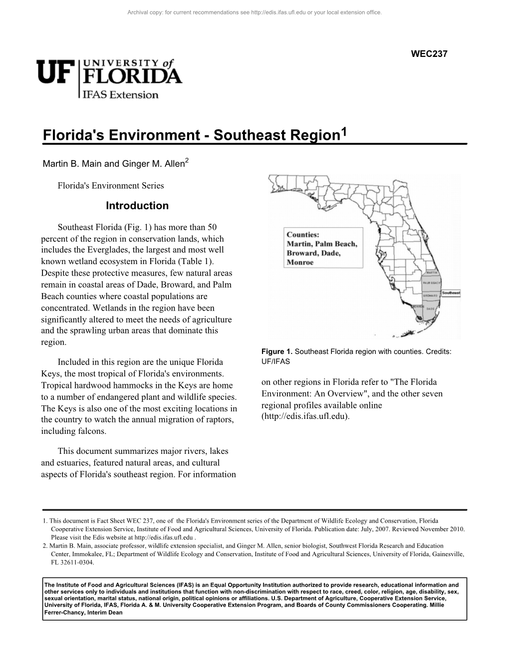 Florida's Environment - Southeast Region1