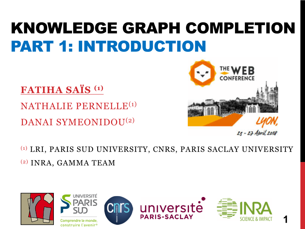 Knowledge Graph Completion Part 1: Introduction