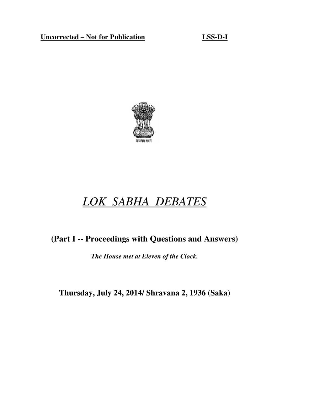 Lok Sabha Debates