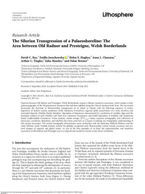 Research Article the Silurian Transgression of a Palaeoshoreline: the Area Between Old Radnor and Presteigne, Welsh Borderlands