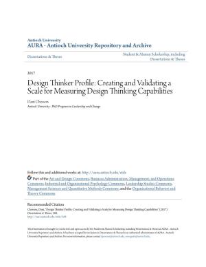 Design Thinker Profile: Creating and Validating a Scale for Measuring