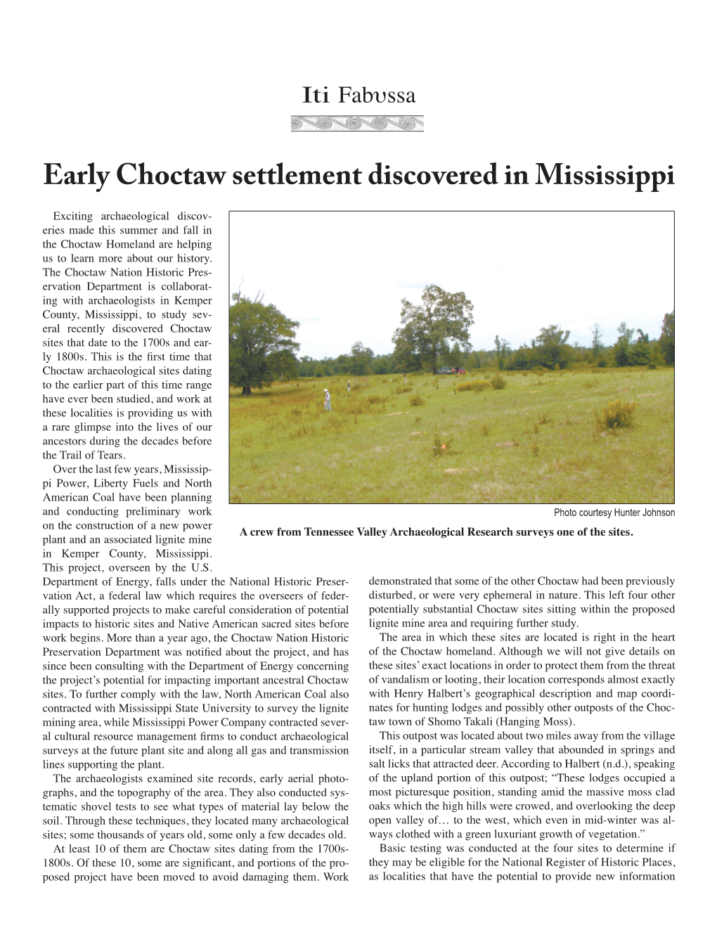 Early Choctaw Settlement Discovered in Mississippi