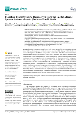 Bioactive Bromotyrosine Derivatives from the Pacific Marine