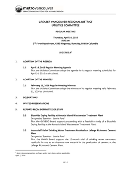 Utilities Committee Agenda Package