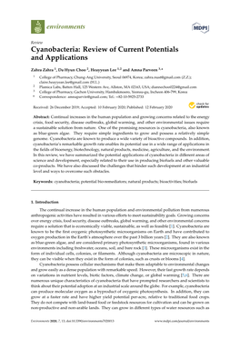 Cyanobacteria: Review of Current Potentials and Applications