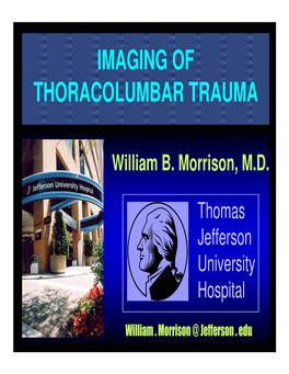 Imaging of Thoracolumbar Trauma