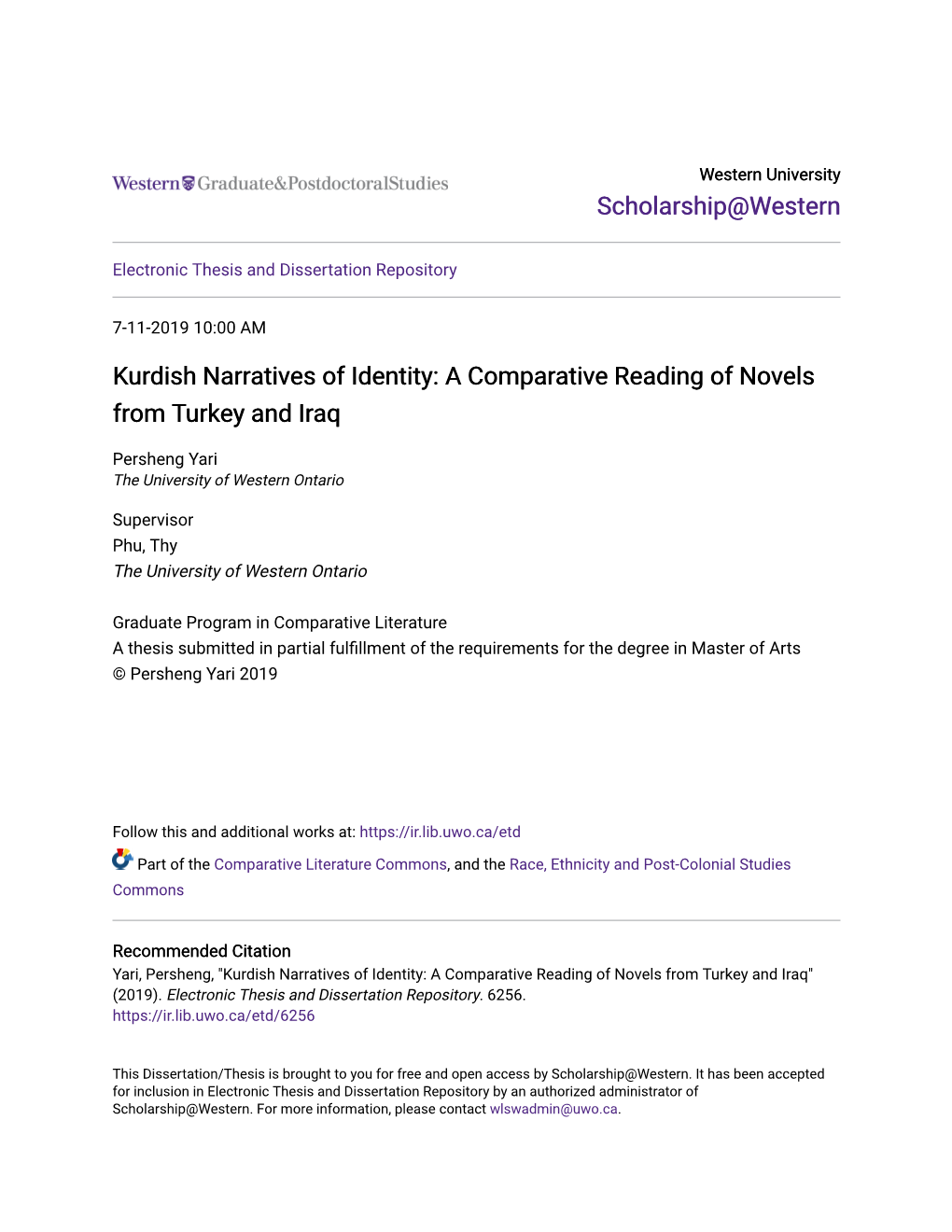 Kurdish Narratives of Identity: a Comparative Reading of Novels from Turkey and Iraq