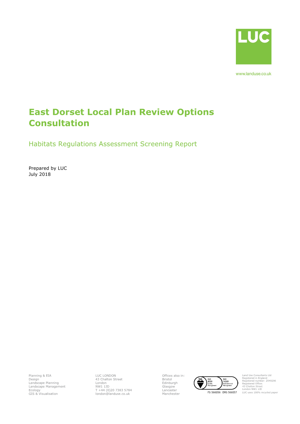 East Dorset Local Plan Review Options Consultation