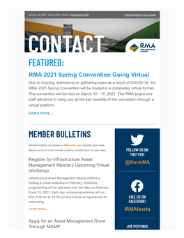 RMA 2021 Spring Convention Going Virtual