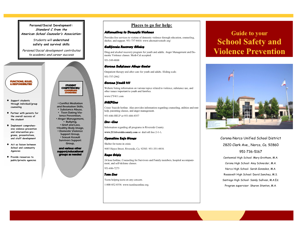 School Safety and Violence Prevention