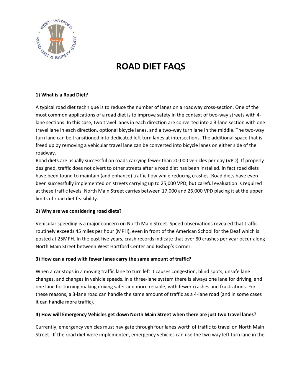 Road Diet Faqs