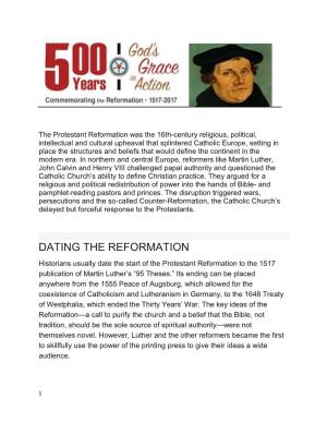 Dating the Reformation