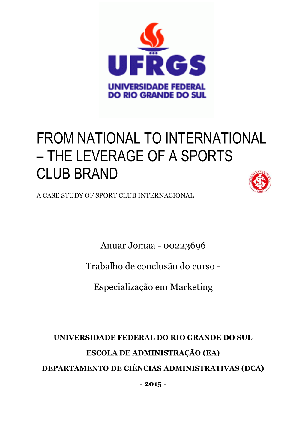 From National to International – the Leverage of a Sports Club Brand