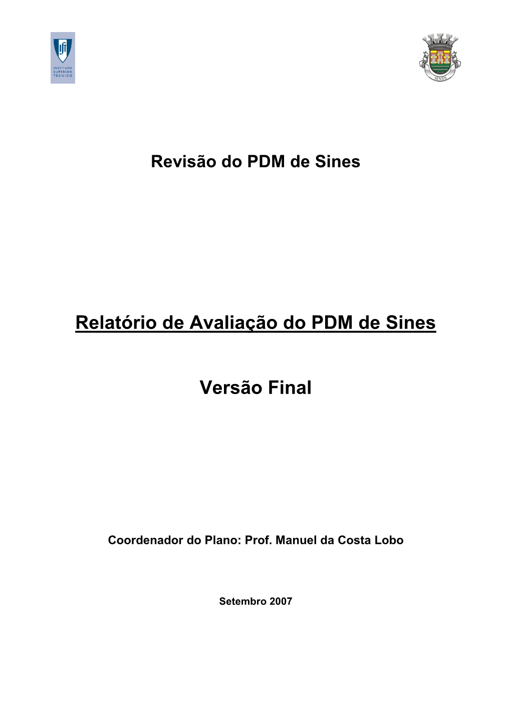 Relatório De Avaliação Do PDM De Sines Versão Final