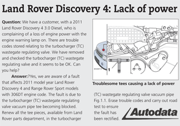 Land Rover Discovery 4: Lack of Power Cooper 2 Paceman (R61), One 2 Countryman (R60), 20 Total Applications