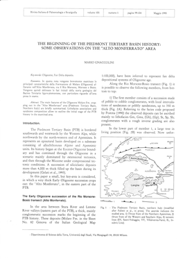 The Beginning of the Piedmont Tertiary Basin History: Some Observations on the "Alto Monferrato" Area