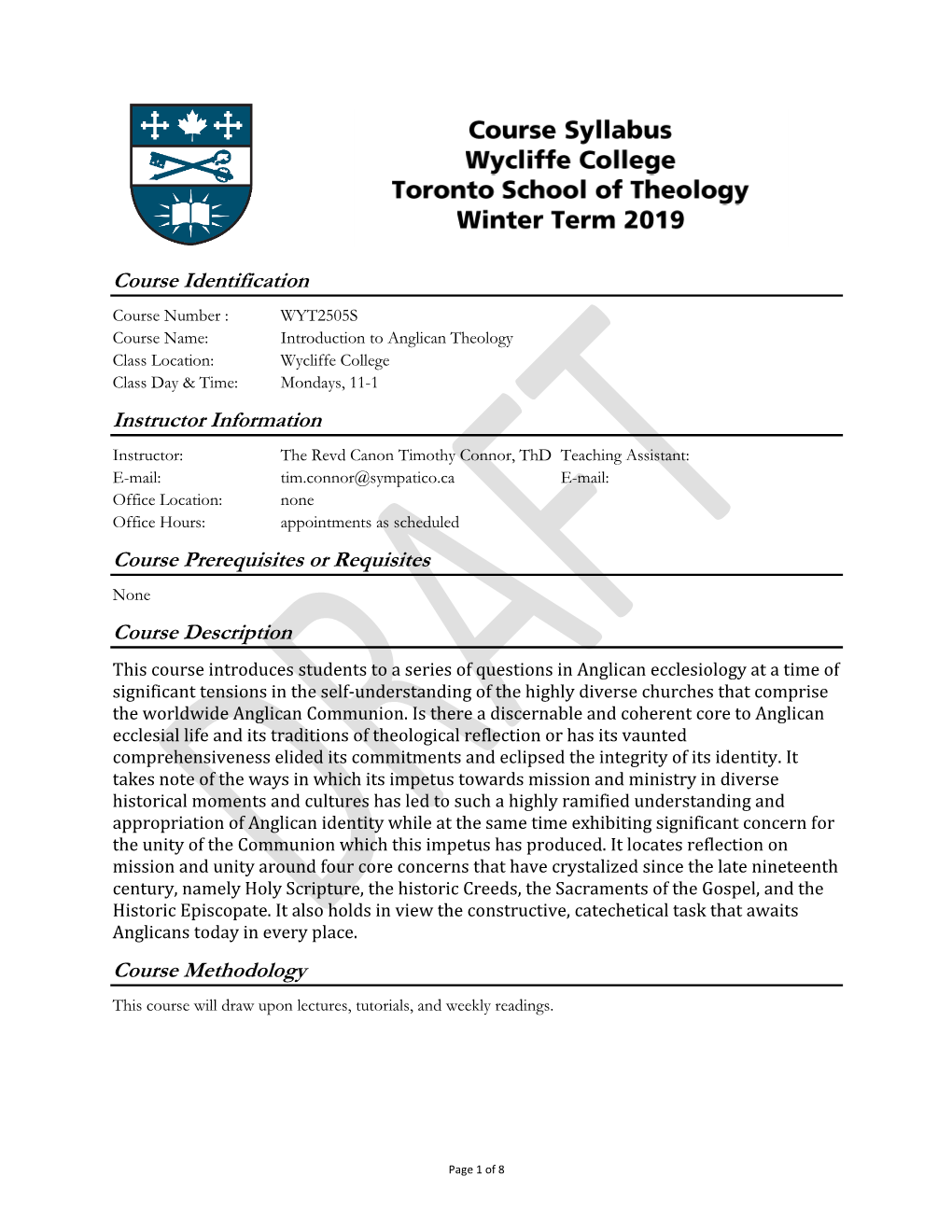 WYT2505HS Intro to Ang Theology Dec 2018.Pdf