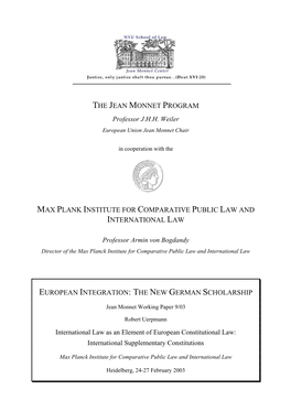 International Law As an Element of European Constitutional Law