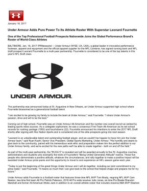 Under Armour Adds Pure Power to Its Athlete Roster with Superstar Leonard Fournette