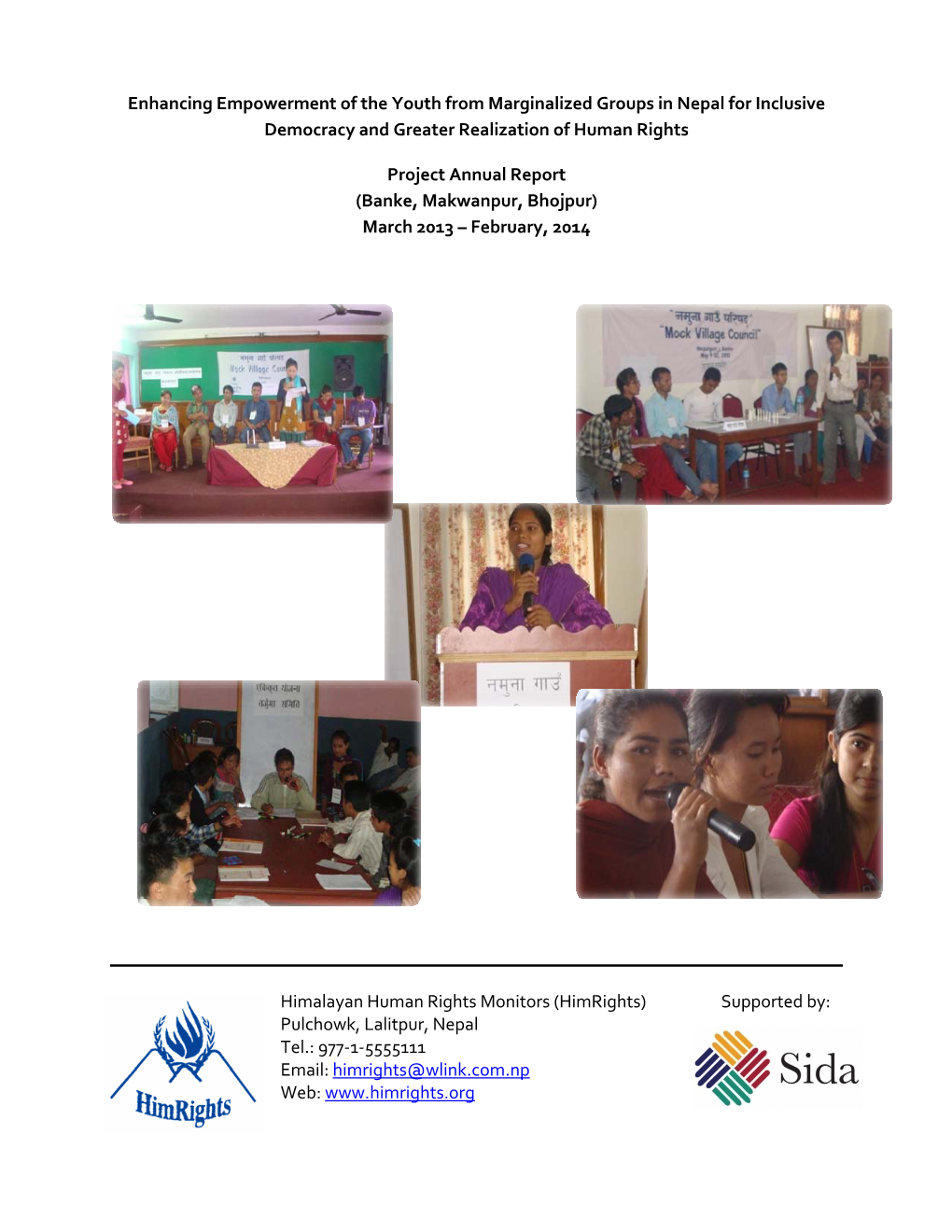 Enhancing Empowerment of the Youth from Marginalized Groups in Nepal for Inclusive Democracy and Greater Realization of Human Rights