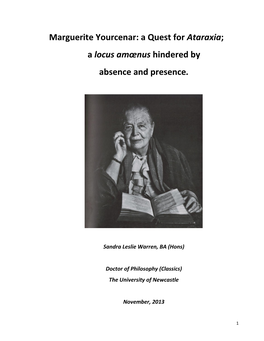 Marguerite Yourcenar: a Quest for Ataraxia; a Locus Amœnus Hindered by Absence and Presence