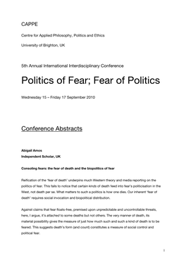 Fear of Politics