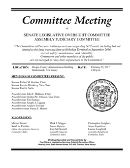 Committee Meeting Of