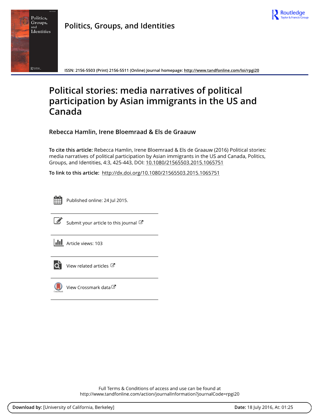 Media Narratives of Political Participation by Asian Immigrants in the US and Canada