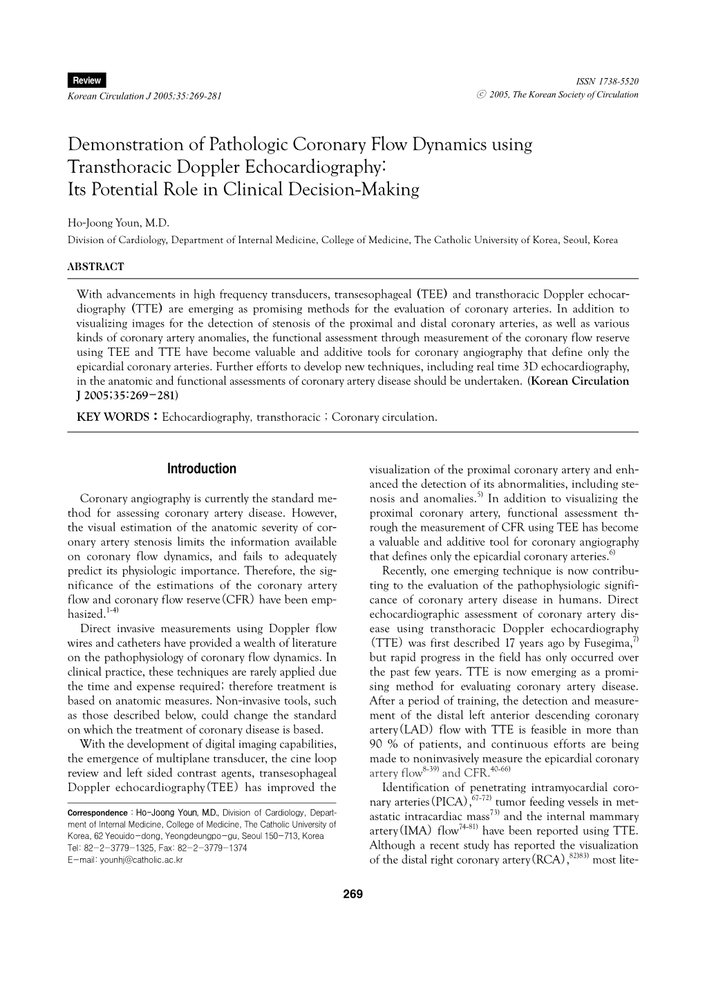 Demonstration of Pathologic Coronary Flow Dynamics Using Transthoracic Doppler Echocardiography: Its Potential Role in Clinical Decision-Making