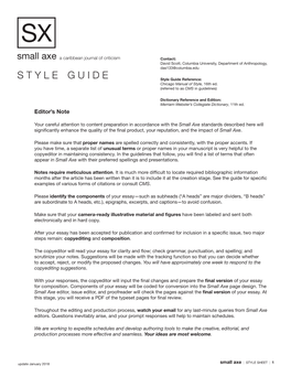 Style Guide Reference: Chicago Manual of Style, 16Th Ed