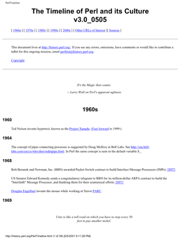 The Timeline of Perl and Its Culture V3.0 0505