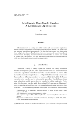 Mochizuki's Crys-Stable Bundles