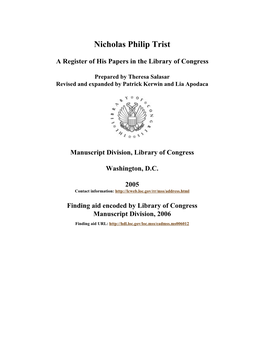 Papers of Nicholas Philip Trist