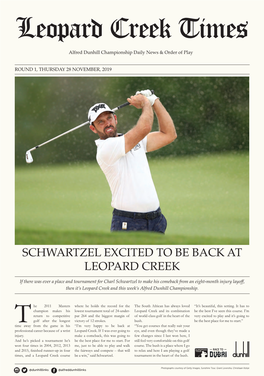 Schwartzel Excited to Be Back at Leopard Creek