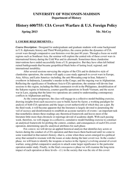CIA Covert Warfare & US Foreign Policy