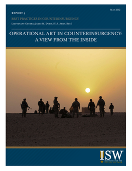 Operational Art in Counterinsurgency: a View from the Inside