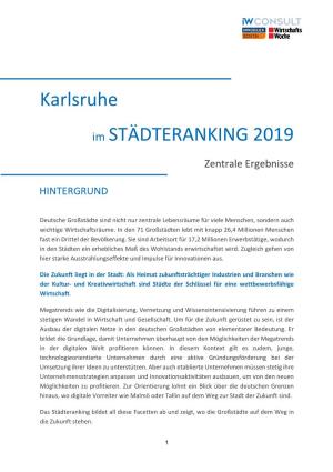 Karlsruhe Im STÄDTERANKING 2019
