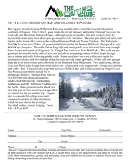 3/11-14 EUGENE OREGON SANTIAM and WILLAMETTE PASS SKI: The