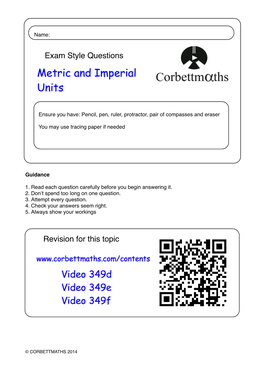 Metric and Imperial Units