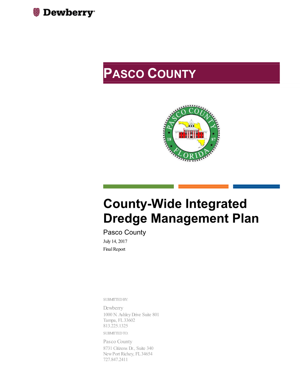 County-Wide Integrated Dredge Management Plan Pasco County July 14, 2017 Final Report