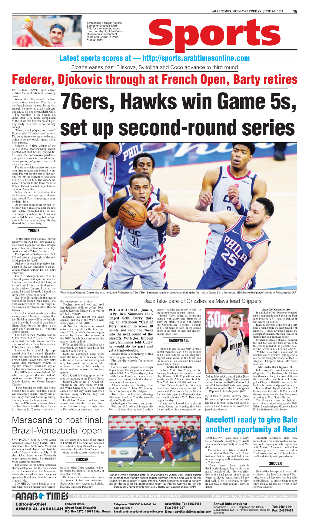76Ers, Hawks Win Game 5S, Set up Second-Round Series