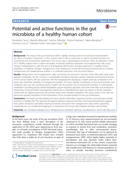 Potential and Active Functions in the Gut Microbiota of a Healthy Human